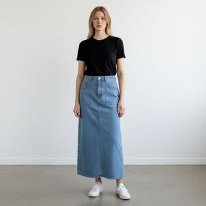 Vintage Liz Claiborne 1990s Y2K Maxi Denim Skirt Women's Size 10